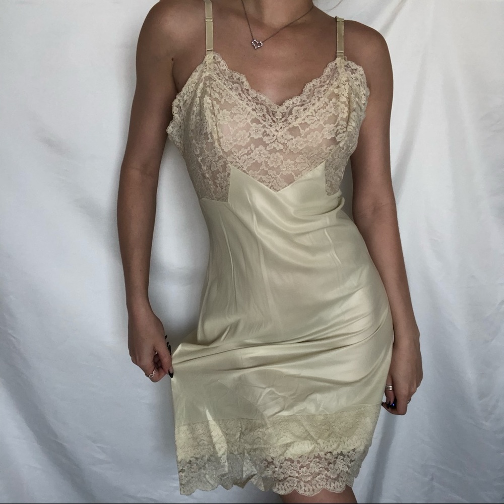 Champagne Cream Vintage Lace Slip